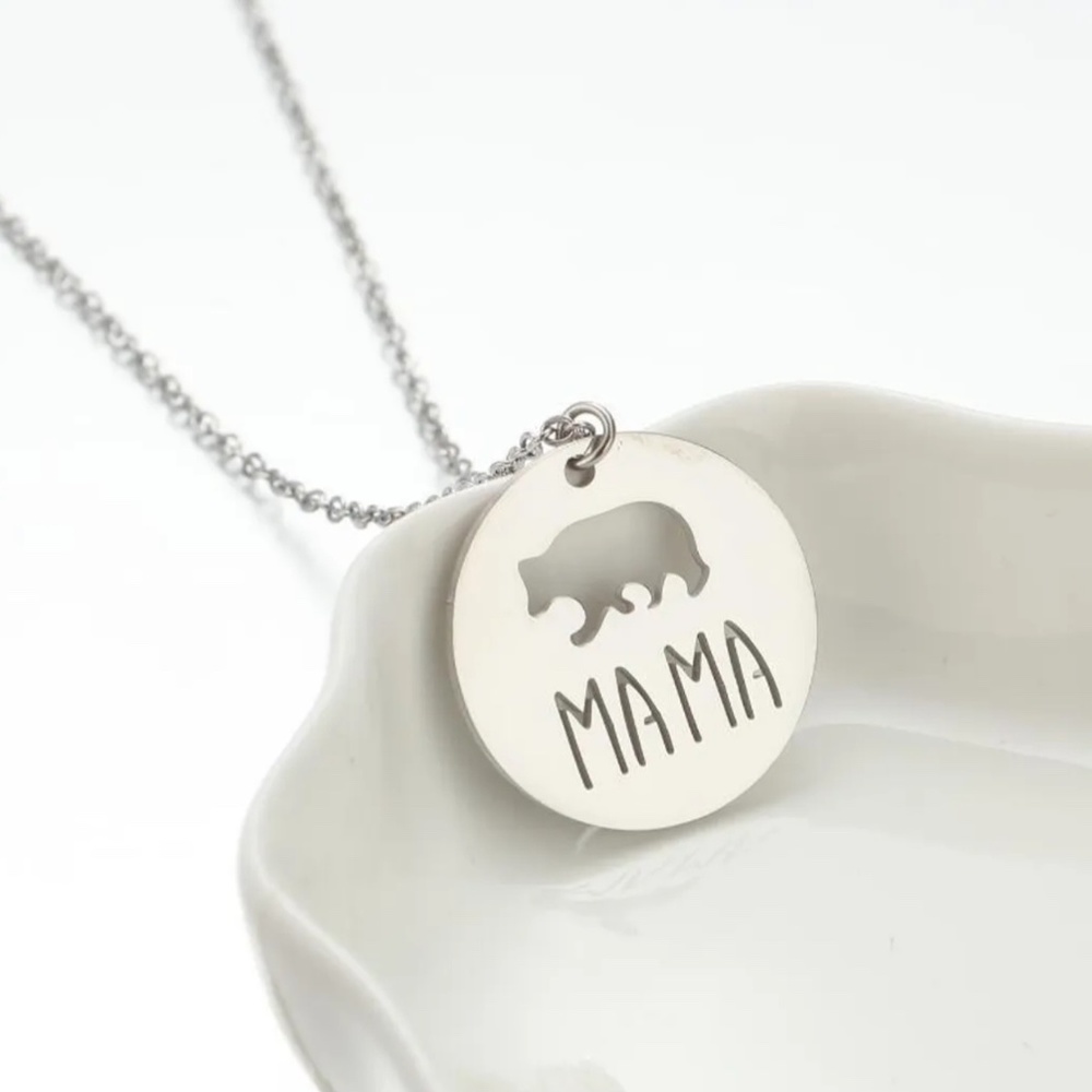 Mama Bear Stainless Steel Necklace